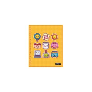 Cuaderno universidad 7mm 100hj iconos amarillo