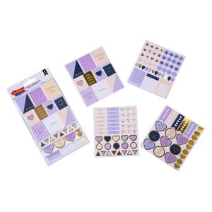 Stickers set 8 hojas planner morado