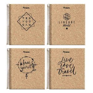 Cuaderno book 7mm 120hj corcho surtido