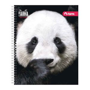 Cuaderno universitario 7mm 100hj fauna oso panda