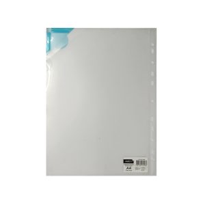 Funda A4 transparente, para archivador con sujetador azul