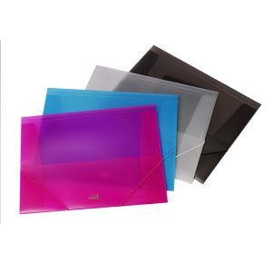 Carpeta plástica con elástico oficio transparente turquesa