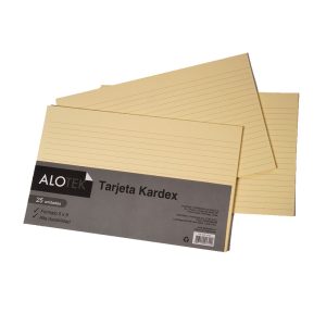 Tarjeta Kardex rayado 5x8pulg 25un