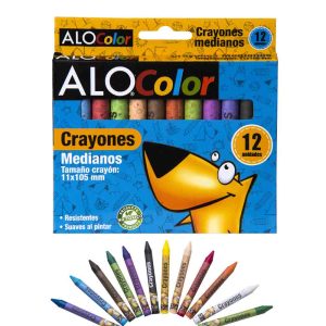 Lápices de cera 12 colores medianos