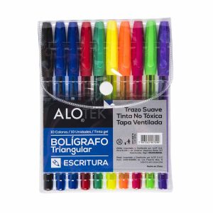 Bolígrafo super gel triangular 10 unidades