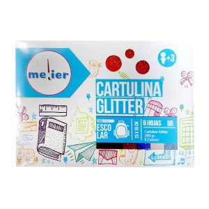 Bolsón papel glitter 6 hojas 6 colores