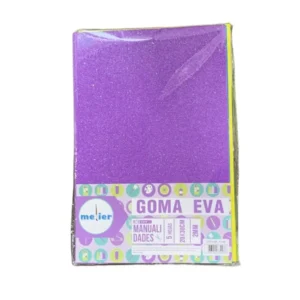 Goma eva 20x30 glitter 5 unidades