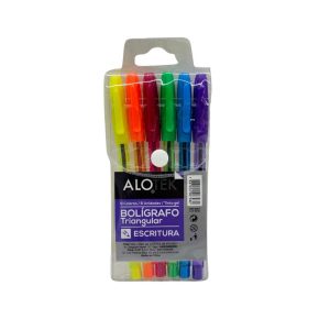 Bolígrafo super gel triangular 6 unidades