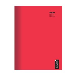 Cuaderno college 5MM 80 hojas liso color rojo