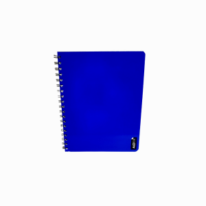 Cuaderno universitario 7mm 100hj liso doble espiral azul