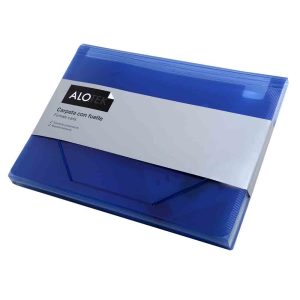 Carpeta plastificada con elástico carta fuelle azul