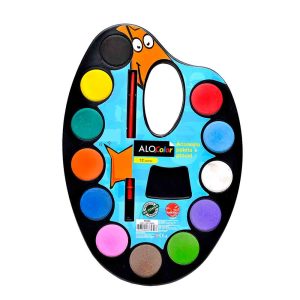Acuarela 12 colores con pincel paleta