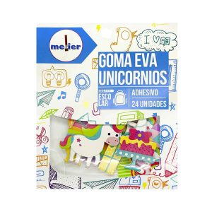 Goma eva unicornios adhesivos 24 unidades