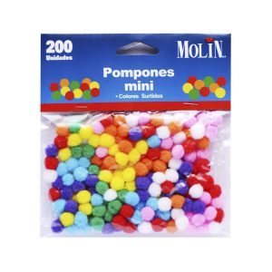 Mini pompones para manualidades 200 unidades