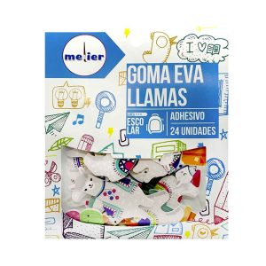 Goma eva llama adhesivos 24 unidades