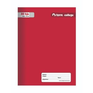Cuaderno college liso 5mm 80 hojas Torre surtido