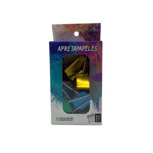 Apretapapel Plegable 41mm Metálico 8 unidades