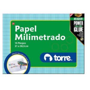 Bolson papel milimetrado 22x32cm 15 hojas