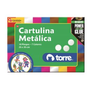 Bolson Cartulina Metal 25X35cm 10 Hojas 7 Colores
