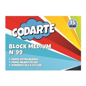 Block de dibujo medium 99 1/8 15 hojas