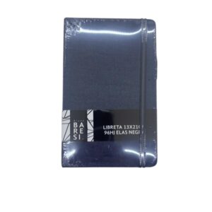 LIBRETA 13X21CM 96HJ ELAS NEGRA