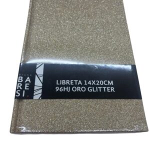 LIBRETA 14X20CM 96HJ ORO GLITTER