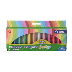 Plasticina 12 Colores Triangular Pastel