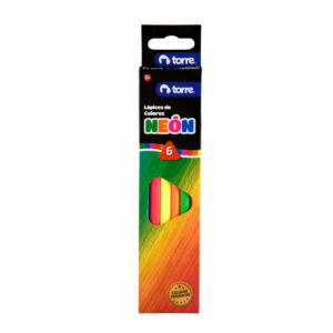 Lapices 6 Colores Triangular Fluor