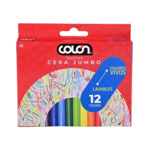 Lapices de Cera 12 Colores Grandes