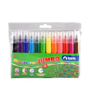Plumon Escolar 12 Colores Grandes