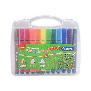 Plumon Escolar 12 Colores Triangular Jumbo
