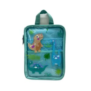 ESTUCHE 1 CIERRE DINOS TURQUESA PU