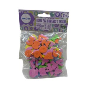 GOMA EVA ADH NUMEROS Y LETRAS 160 PIEZAS